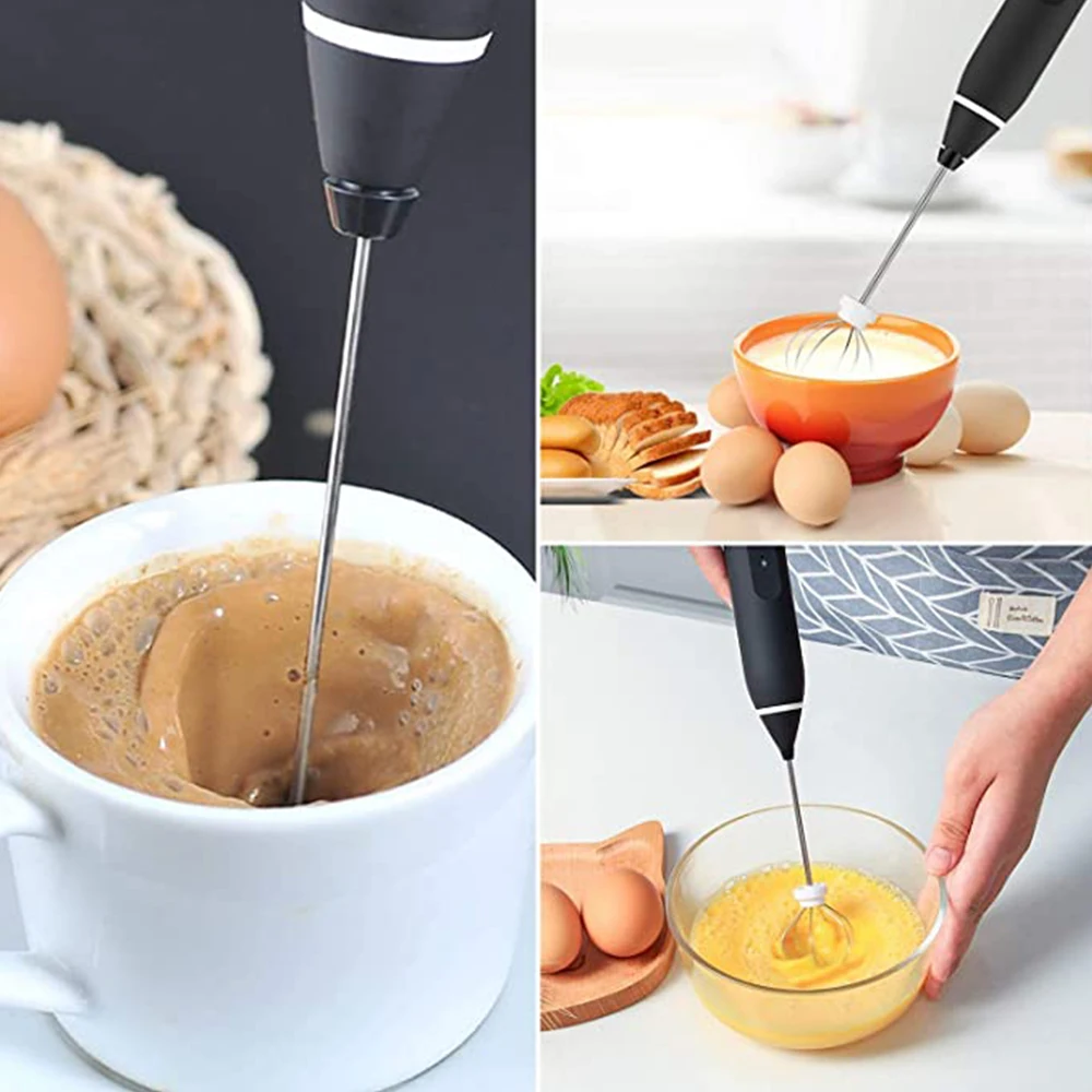  USB Rechargeable Milk Frother Handheld Multi-functional  Electric Foam Maker with 2 Stainless Whisks,3-Speed Adjustable Mini Milk  Foamer for Blending Bulletproof Coffee, Latte, Cappuccino Hot Chocolate:  Home & Kitchen