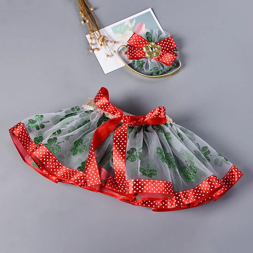Детские Рождественские балетные юбки-пачки для маленьких девочек, нарядные вечерние юбки+ обруч для волос
