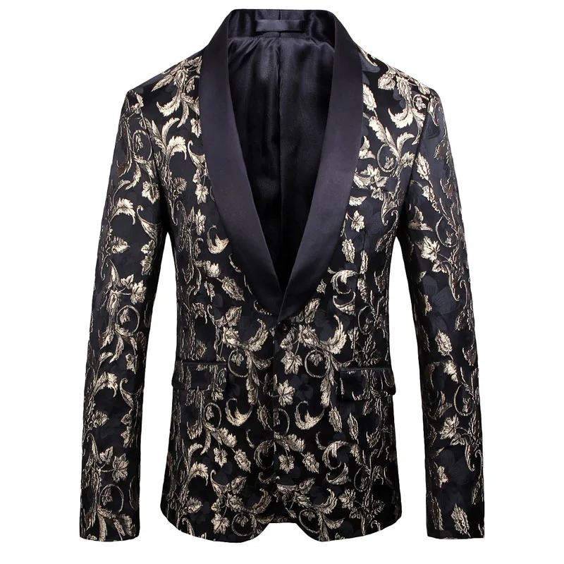 

Men's jacquard suit high quality business casual fashion trend men's suit banquet hosted wild single West