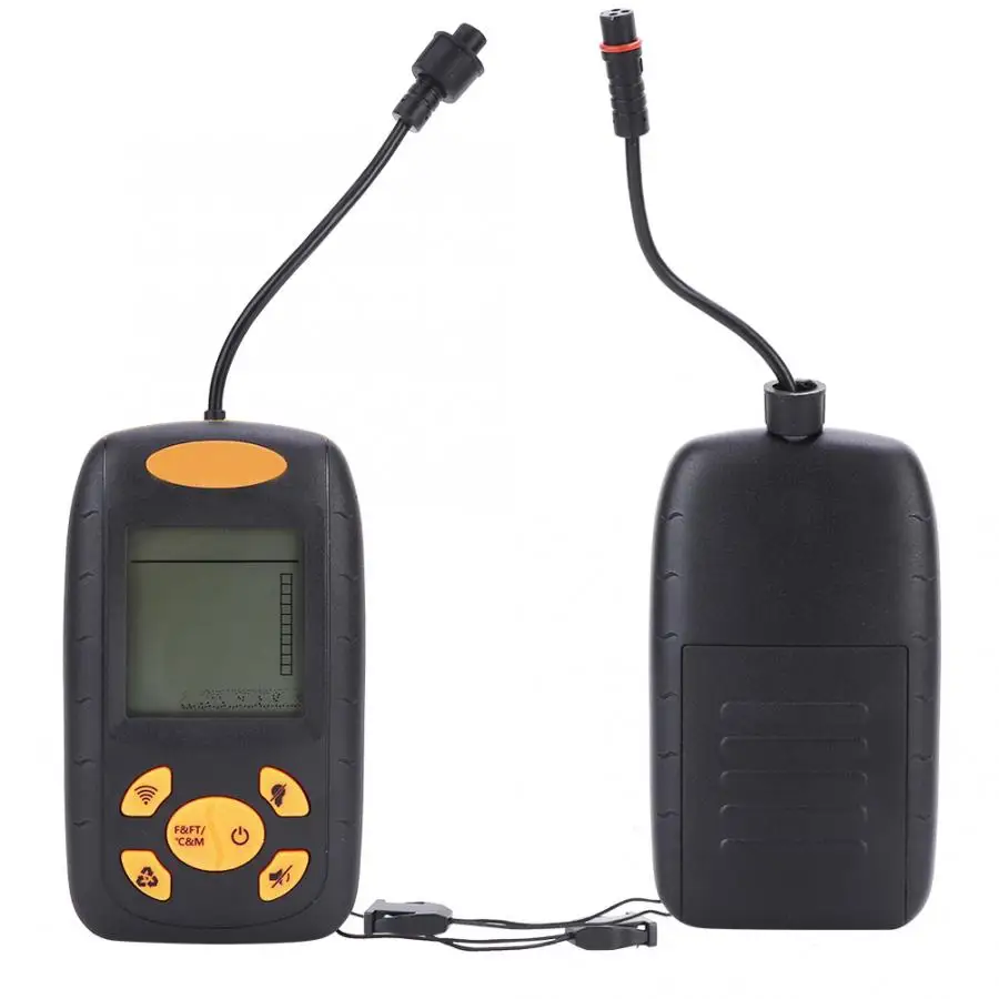 Портативный Oltrasonic рыболокатор 0,4 м-100 м, круглый датчик, ЖК-дисплей, дисплей для рыбной ловли на открытом воздухе, аксессуары для морской речной рыбалки