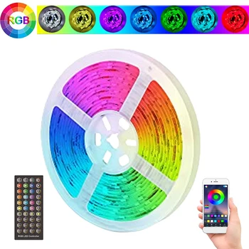 

Bluetooth LED Strip Lights 5M/300 Lights IP65 RGB Strip Lights with 40Keys Remote for Halloween Christmas