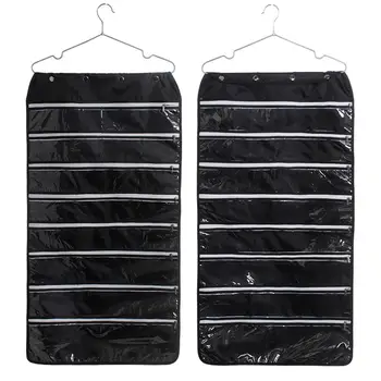 

56-Pocket Foldable Jewelry Organizer Earring Ring Bracelet Necklace Holder Double Sided Durable Hanging Storage Bag