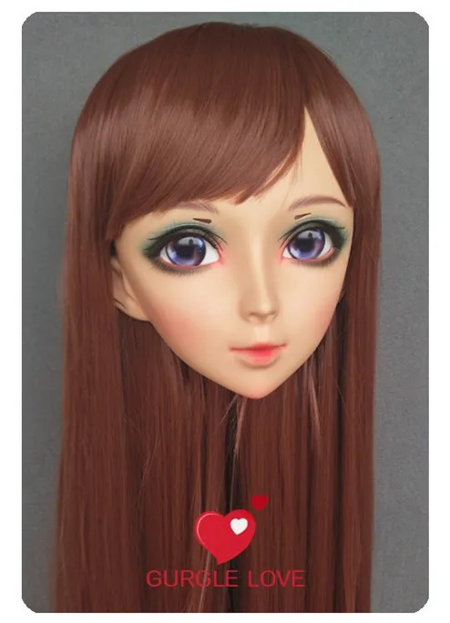 same in picture DM176) Милая девочка Смола половина головы кигуруми маска с BJD глаза в стиле японского аниме маска Лолиты кроссдресс кукла - Цвет: same in picture