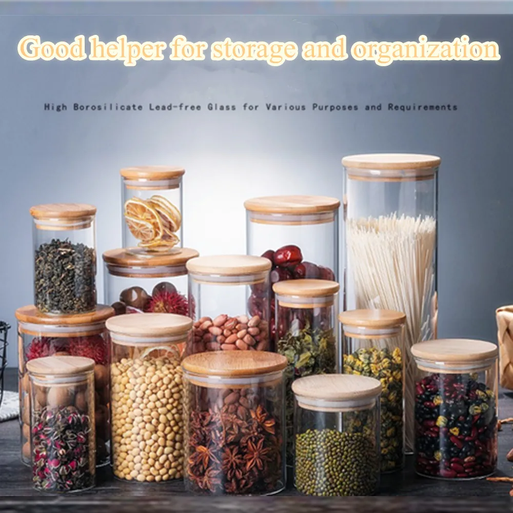 Кухонные Герметичные банки из боросиликатного стекла прямые чайные закуски