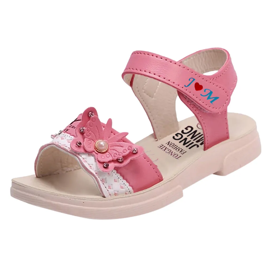 Kids Shoes Children Leather Girls Cute Shoes Fashion Leather Anti Slip Solid Hook& Loop Kid Shoes Casual PU Flower Shoes