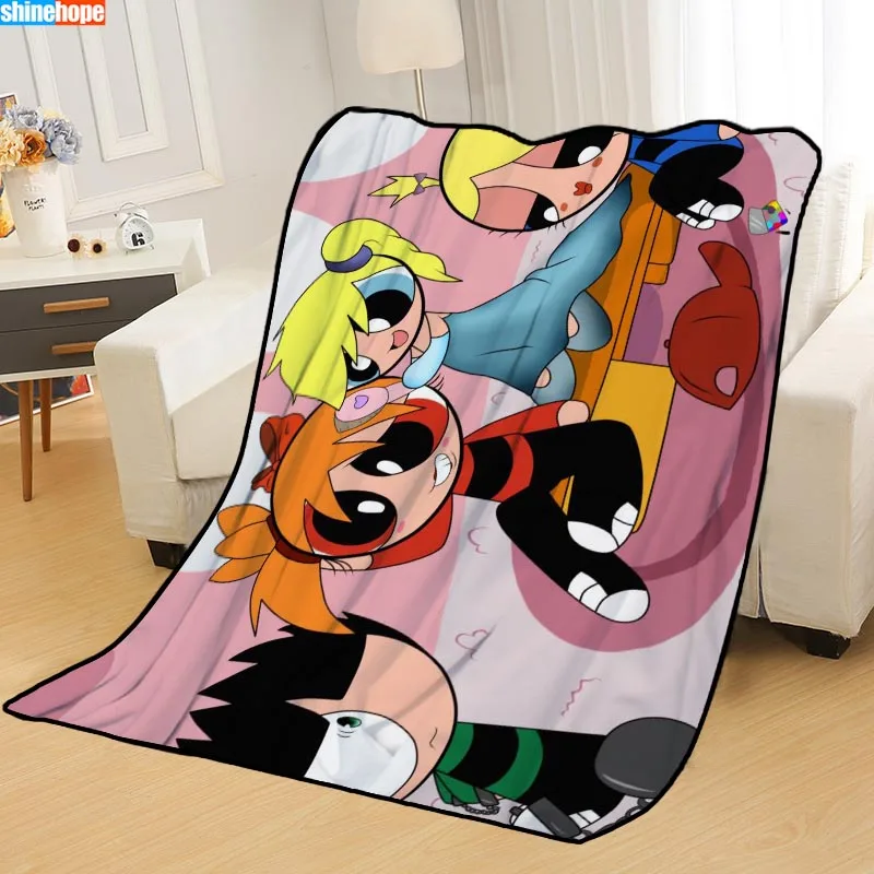 Пользовательские Powerpuff девушки Одеяла Пледы одеяло мягкое одеяло летнее одеяло аниме одеяло путешествия одеяло - Цвет: Blanket 1