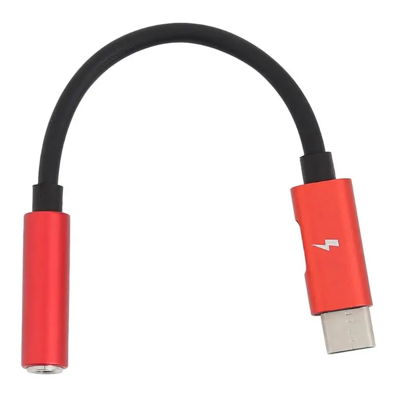 Маленький и изысканный 2 в 1 usb type C до 3,5 мм кабель аудио для прослушивания музыки и звонков 1.5A зарядный адаптер стабильная высокая скорость Прямая - Цвет: Red