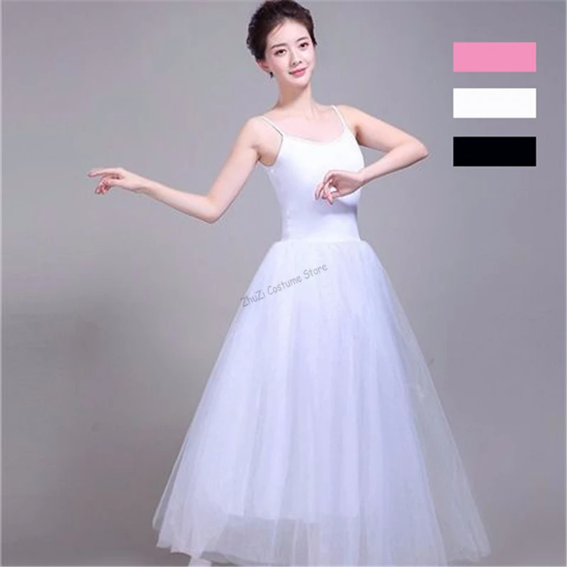 

White Black Swan Lake Ballet Costume For Women Adult Romantic Classical Professional Long Tutu Dress Gymnastics Leotard For Girl