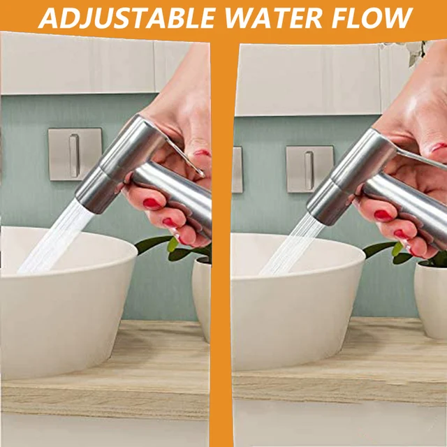 ห้องน้ำมือถือ Bidet Sprayer ชุดสแตนเลสสตีล Bidet ก๊อกน้ำสำหรับห้องน้ำ Sprayer Shower หัวทำความสะอาด 5