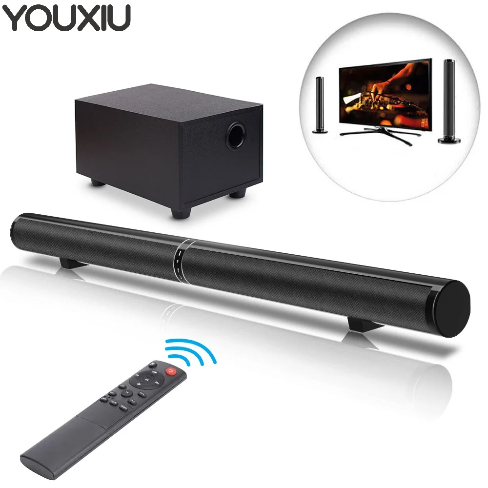 YOUXIU 65W TV Sound Bars Home Theater Soundbar Separable Bluetooth 5.0 Speakers Echo Wall Bar With Subwoofer
