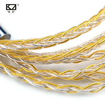 

Ready KZ ZSX ZSN ZS10 Pro Gold Silver Mixed Plated Upgrade Cable Headphones AS10 AS06 ZST ES4 ZSN Pro BA10 AS16 Original Wire