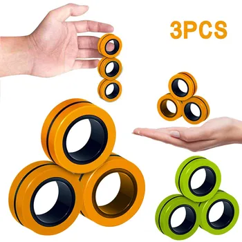 

Desktop Decompression Magnetic Bracelet Ring Desk Toy Fidget Toy Optical Illusion Flowing Finger Adult Kid Decompression d0