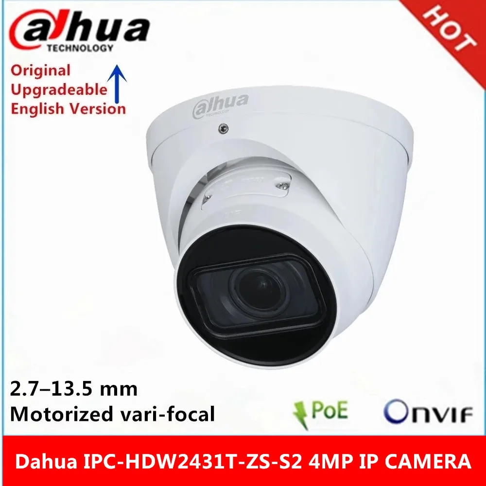 Dahua International Version IPC-HDW2431T-ZS-S2 4MP POE IR40M 2.7 mm–13.5 mm Motorized vari-focal Eyeball Network IP Camera |