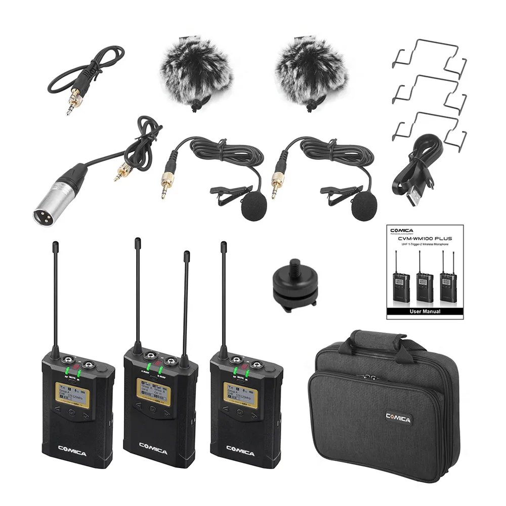 Comica CVM-WM100 48 Micrófono Lavalier Inalámbrico Uhf Channels Sistema Para Cámara