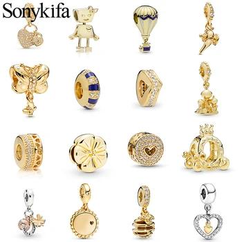 

2PS Fit original Brand accessories DIY bracelet necklace Gold colour charm pendant beads jewelry making men women gifts
