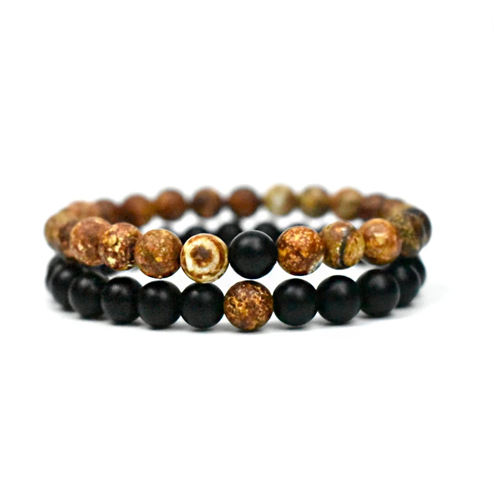 Jinzeyi Лидер продаж модный браслет из натурального камня для женщин Шарм 8 мм мяч эластичные браслеты для йоги мужские и женские ювелирные изделия