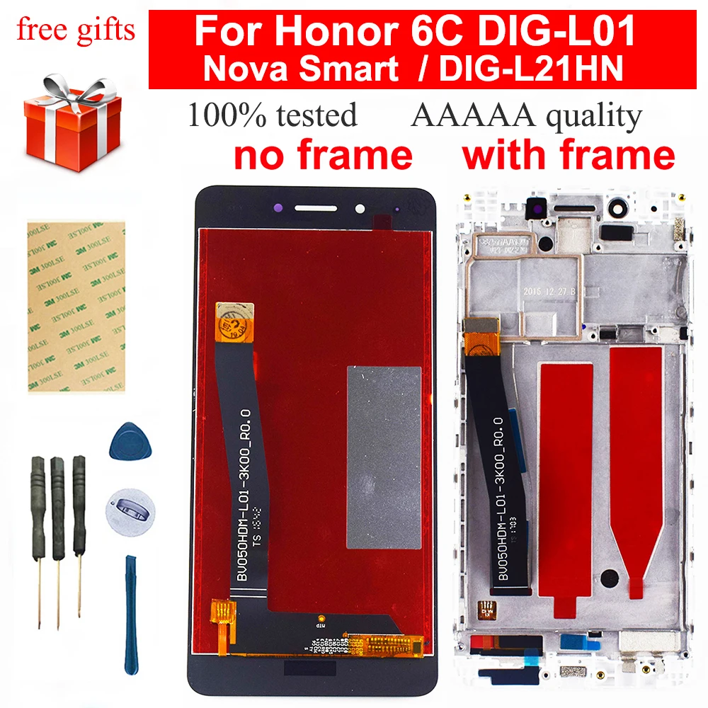 

For Huawei Honor 6C DIG-L01 LCD Touch Screen Nova Smart DIG-L21 DIG-L21HN LCD Display Monitor Digitizer Sensor Assembly + Frame