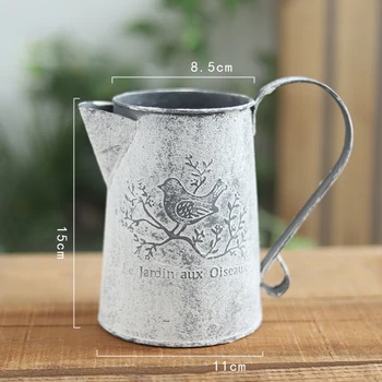

Vintage Distressed Iron Watering Can Metal Crafts Decorative Flower Ornaments Watering Can Decoration Garden Balcony