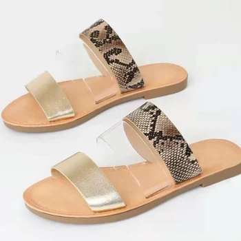 

Woman Flat Slippers New Summer Female Bling Slip On Transparent Comfortable Casual Beach Shoes Ladies Slides Fashion Footwear