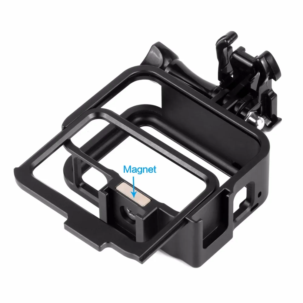 Алюминиевая защитная рамка для камеры для GoPro Hero 8, черный металлический корпус, чехол с креплением для холодного башмака