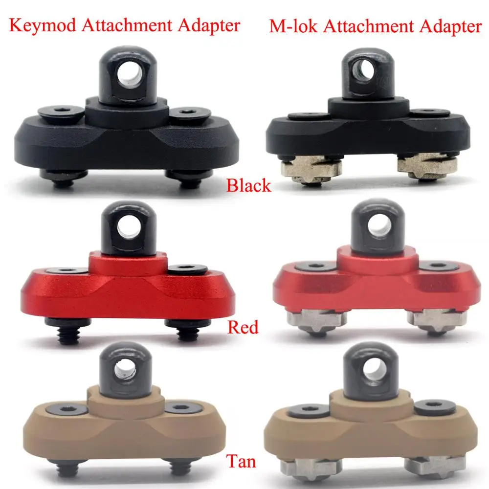 

Aplus Keymod/M-lok Sling Swivel Stud Mount Rail Attachment Adapter for KEYMOD/MLok Handguard Rail System_Black/Red/Tan Color