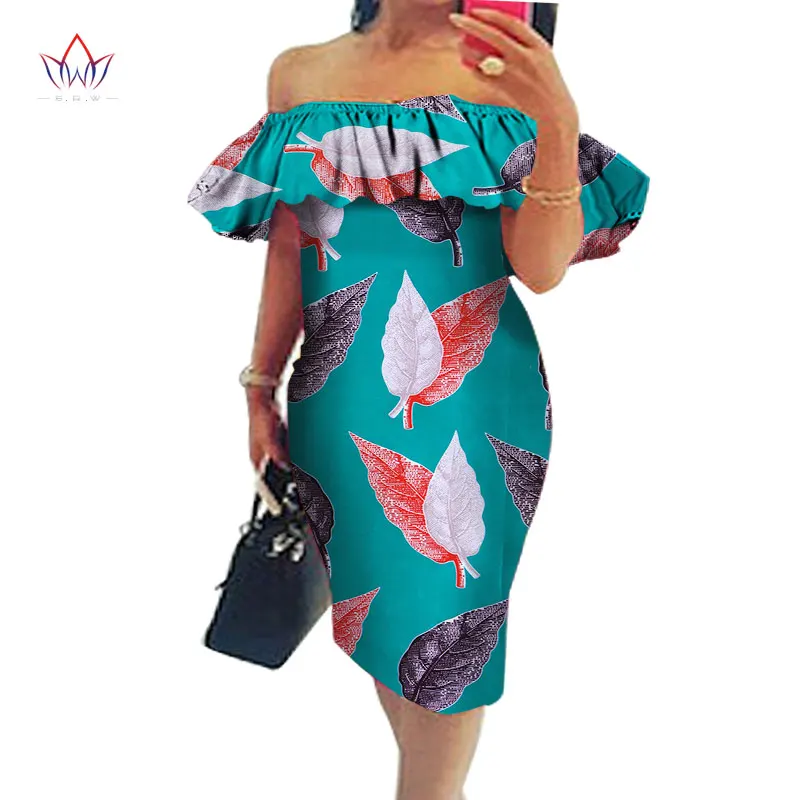 Новые африканские платья для женщин Дашики с открытыми плечами Африканское платье Базен размера плюс традиционная африканская одежда WY574 - Цвет: 1