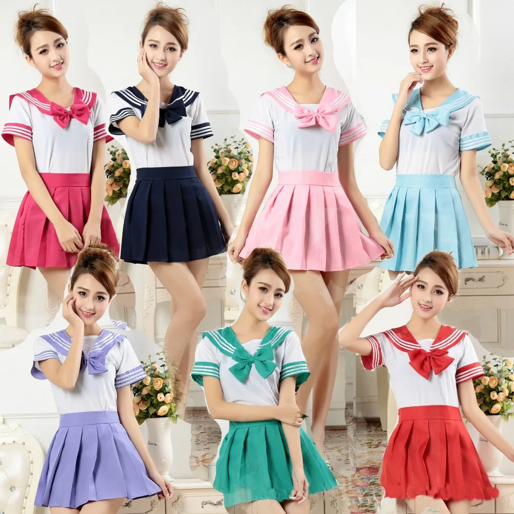 

Sailor Moon Cosplay Diaper Lover ABDL Snap Crotch Adult T-Shirt Top Women Skirt Suit Schoolgirl Uniform Anime Role Play Costume