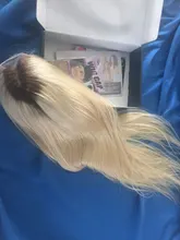 Pelucas de cabello humano Rubio degradado para mujer, pelo liso 4T613 brasileño Remy 613, peluca con malla frontal transparente, pelucas de encaje prearrancadas