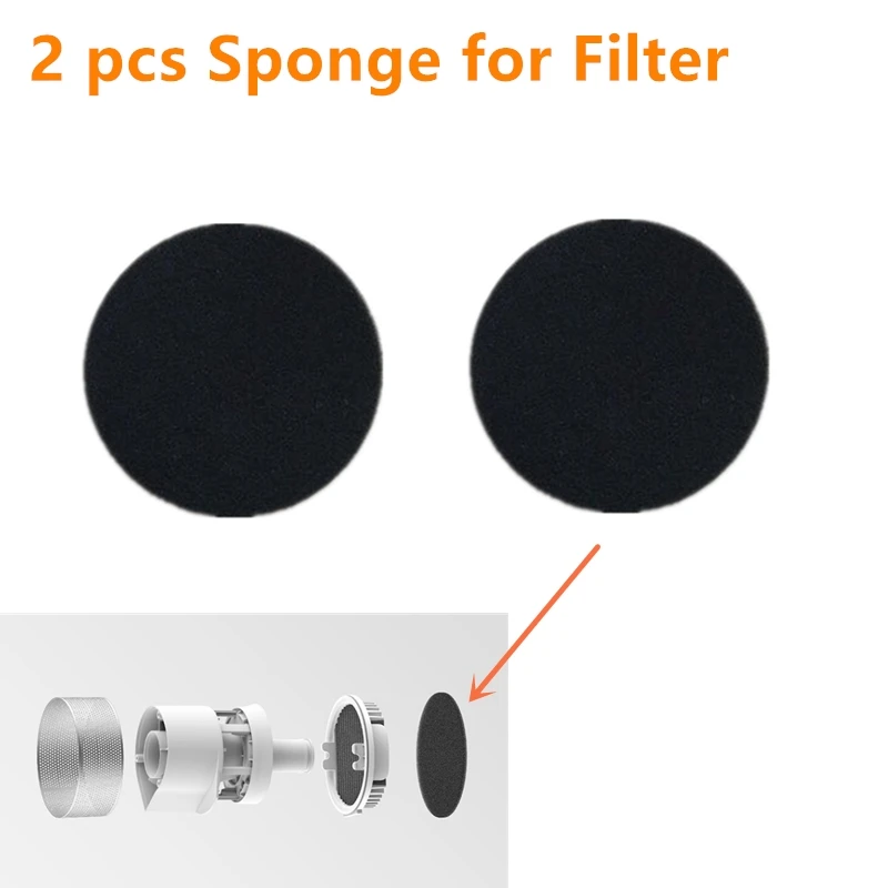 2 pcs sponge filter F8 Hepa фильтр, сумка для хранения аксессуаров для Xiaomi Roidmi F8 ручной беспроводной пылесос запчасти Сменный фильтр - Цвет: 2 pcs sponge filter