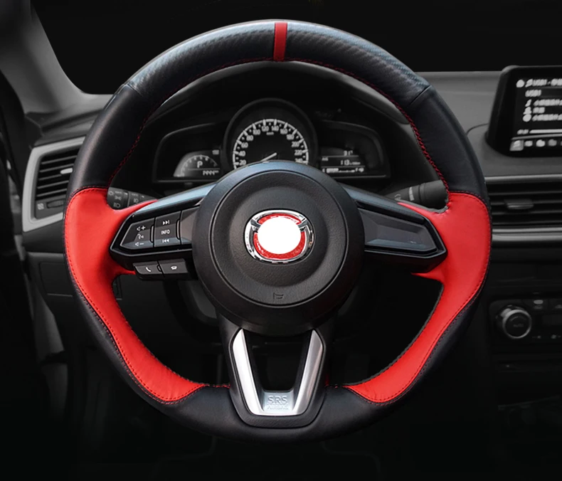 1 шт. для Mazda CX-5 CX5- натуральная яловая кожа спортивный чехол на руль автомобильные аксессуары