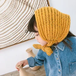 Novo earmuff cachecol de dupla finalidade crianças cor sólida malha lã proteção de orelha moda earmuff criança capa de ouvido earmuffs cachecol