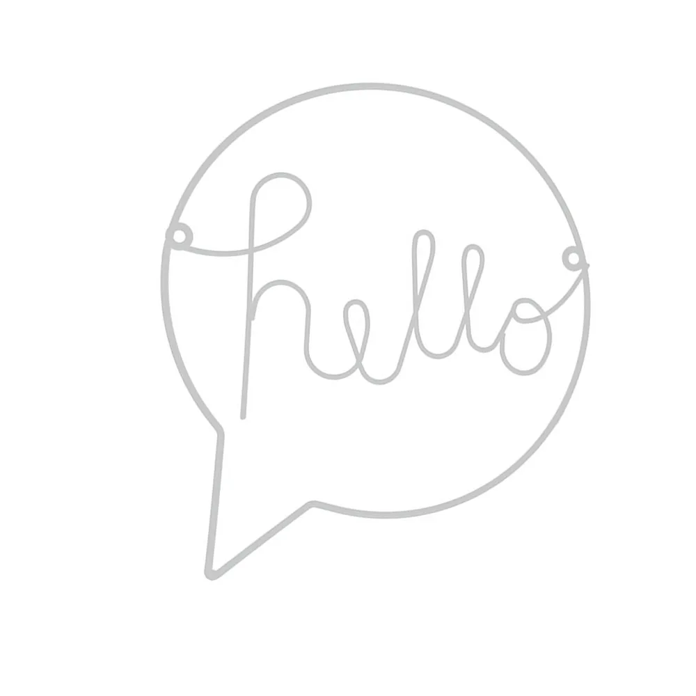 1 шт. в скандинавском стиле железная Наклейка на стену с надписью «Hello» для детской комнаты подвесные украшения для прихожей знак приветствия настенный Декор - Цвет: Белый