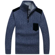 Новинка, осенний мужской свитер, флисовый хлопковый свитер с высоким воротником, мужской свитер высокого качества, Мужской приталенный брендовый вязаный пуловер, YA525