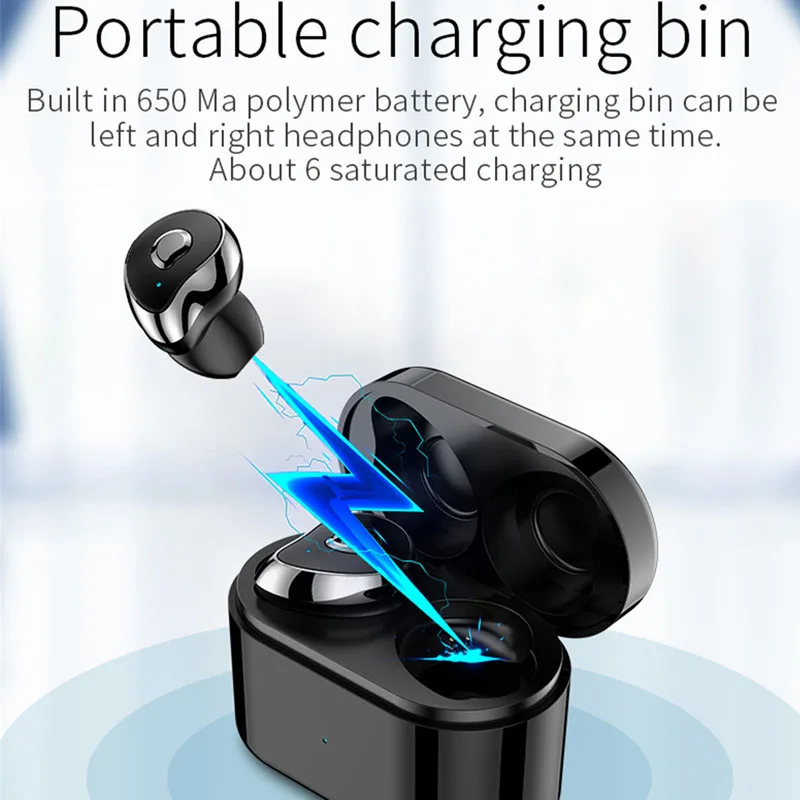 SE6 TWS Mini Twins Bluetooth наушники HD Voice водонепроницаемый авто сопряжение Беспроводные наушники с портативной зарядной коробкой
