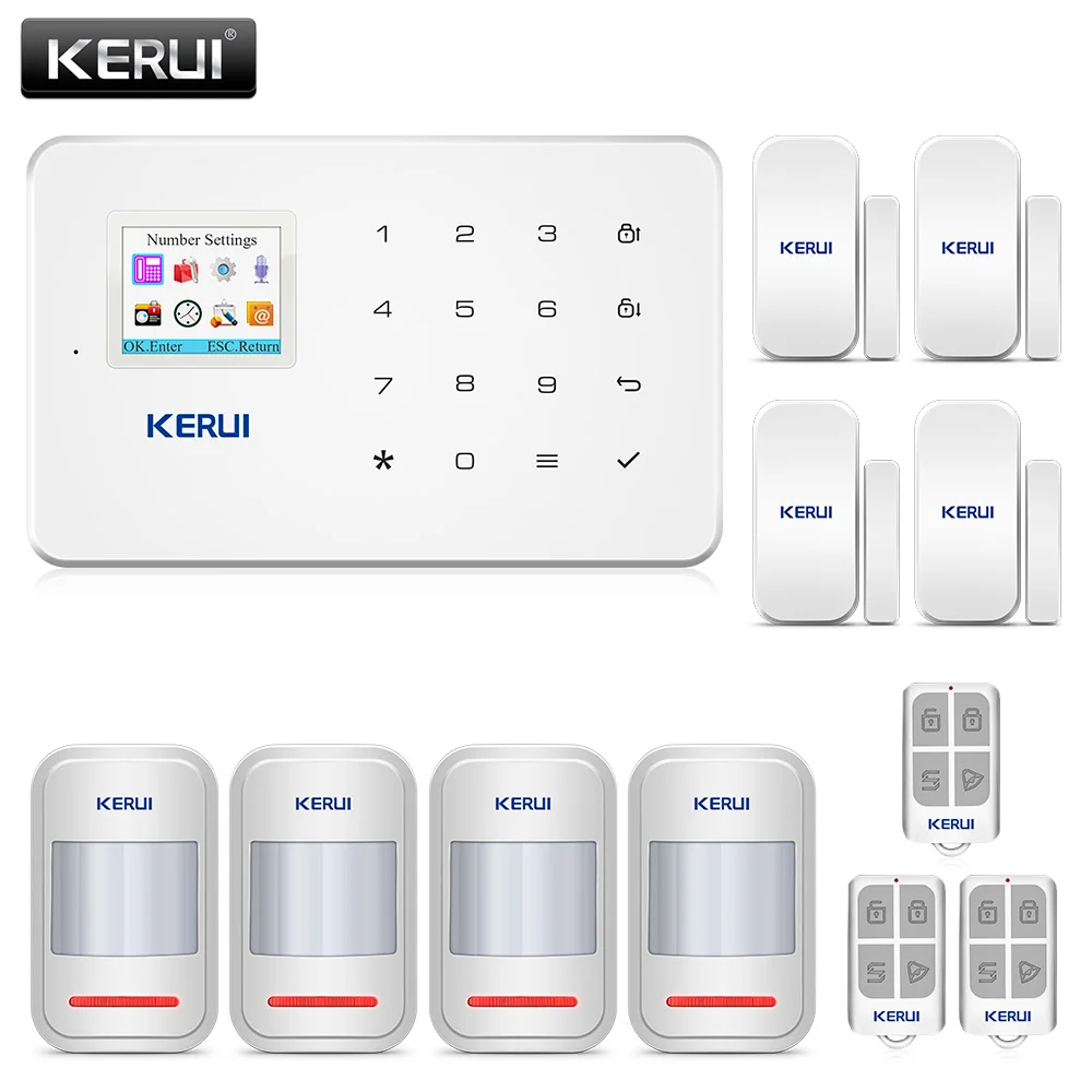 

KERUI G18 Wireless GSM Home Security Alarm Systems Burglar Motion Detection Door Sensors Alarm System With Remote Control