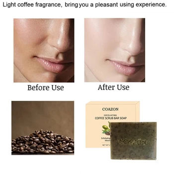 

Coffee Scrub Bar Soap Whitening Exfoliation Lighten Freckle Smooth Skin Soap Face Care Wash Basis Soap