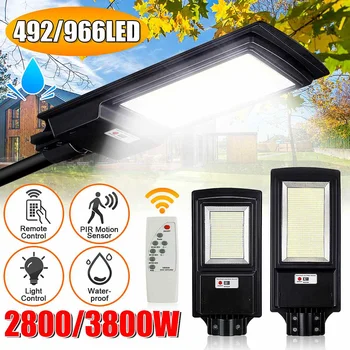 

2800W 3800W LED Solar Street Light with Remote Control 8500K Street Lamp Outdoor Garden Wall Lamp Industrial Security Lighting