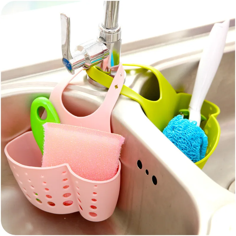 

Adjustable Stud Sink Storage Hanging Basket Kitchen Shelves Tap Sponge Draining Shelf Sleeves