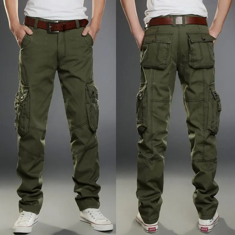 

2020 Brand Mens Military Cargo Pants Multi-pockets Baggy Men Pants Casual Trousers Overalls Army Pants Cargo Pants high quality