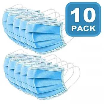 

Hot Sale 10PCS Disposable mask with meltblown dust-proof breathable nasal mask for men and women 3 layers of adult Earloops mask