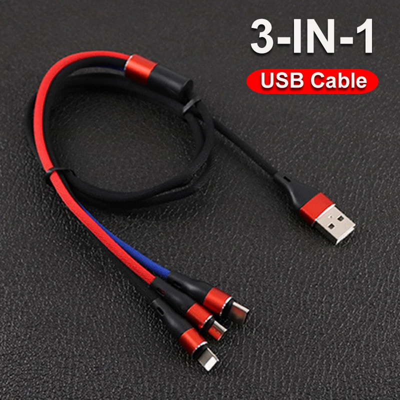 2.1A мобильный телефонный кабель 3 в 1 микро USB кабель Тип usb C кабель 8 Pin кабель для передачи данных для iPhone samsung Xiaomi для huawei USB шнур линия