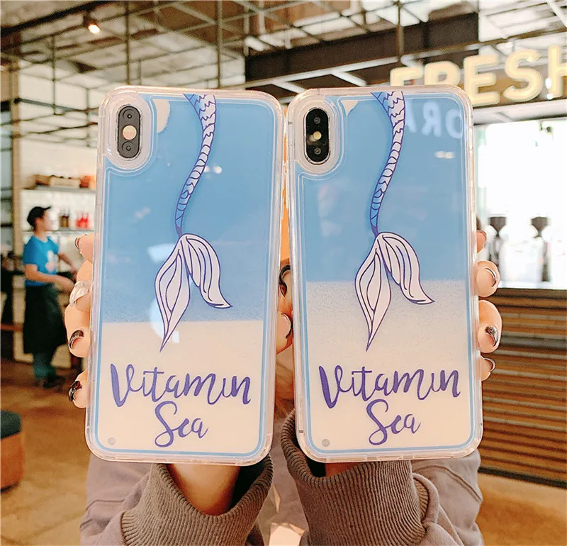Светящийся хвост русалки силиконовый чехол для телефона iPhone 7 6 6S 8 Plus X XR XS Max