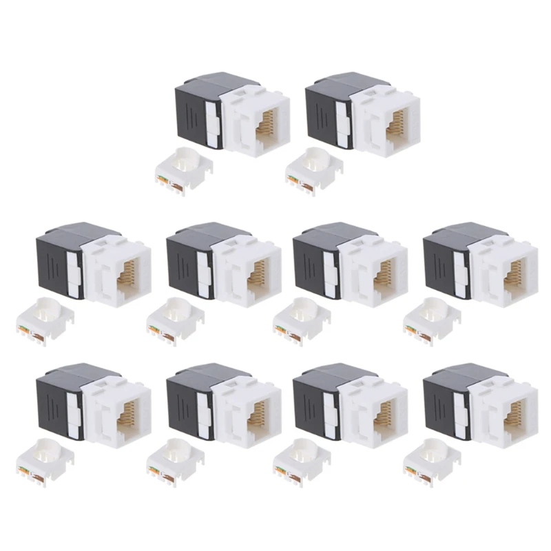 Módulo de conectores Gigabit RJ45 CAT6 Keystone, adaptador de Cable de conexión sin herramientas, 10 Uds.