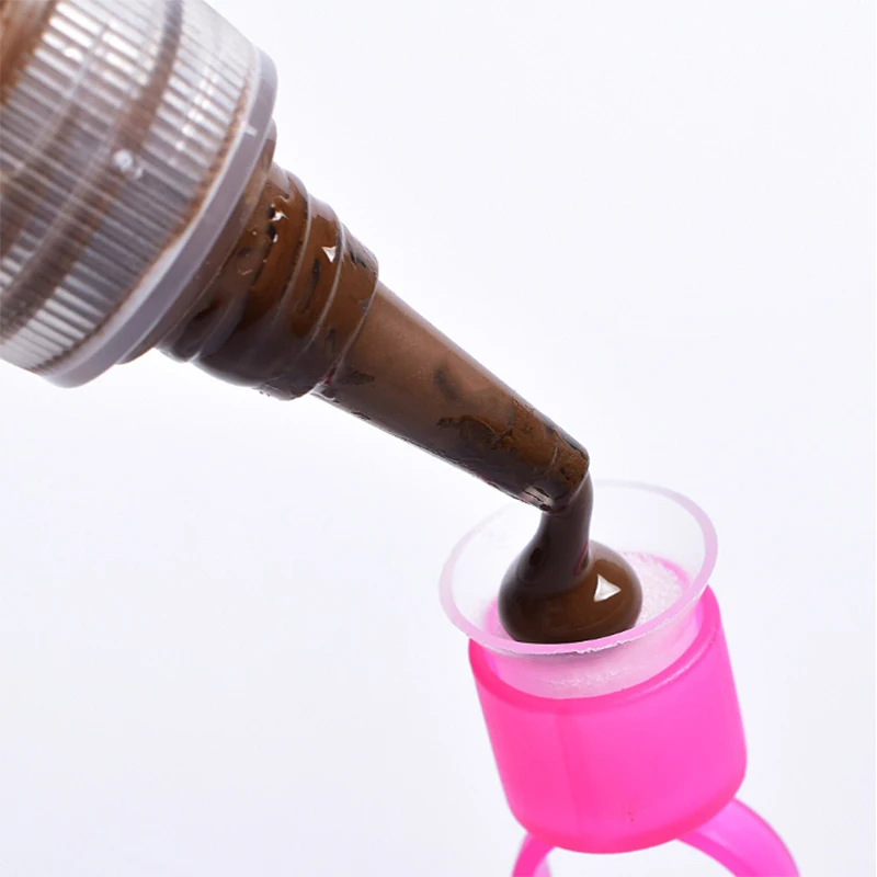 100 шт. кольцевые чашки для татуировок с губкой одноразовый микроблейдинг