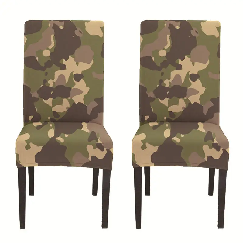 2Camo 2 pack Цифровая печать домашний декор обеденный Чехол для стула высокоэластичный персональный чехол для сиденья Камуфляжный дизайн - Цвет: 2Camo 2 pack