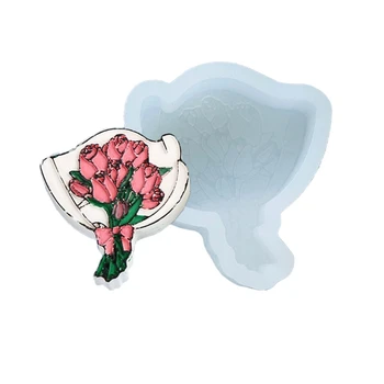 

Wedding Photos Bridal Bouquet Flower Mold Bride and Groom Silicone Resin Mold AXYD