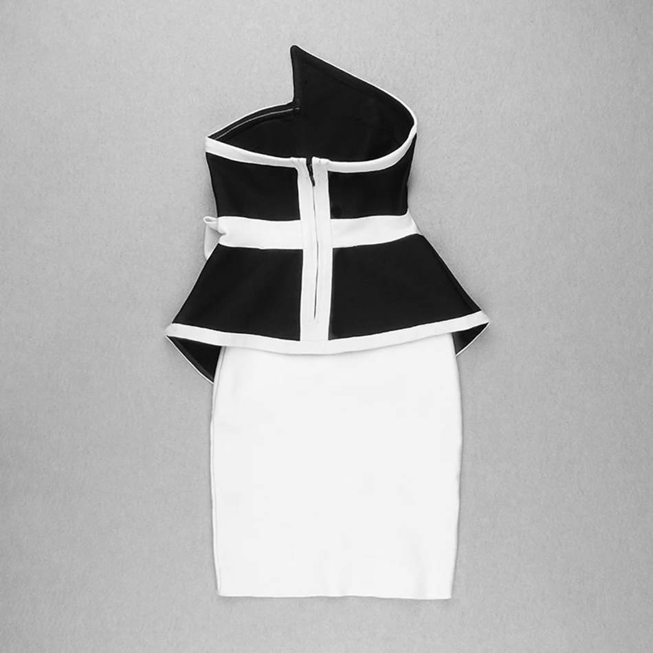 Frete grátis feminino preto e branco bandagem