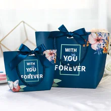 Персонализированные пользовательские свадебные коробки для конфет высокого класса упаковка бумажные подарочные пакеты с лентой ручной веревки Baby Shower День Рождения Декор