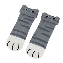 1 пара осенне-зимних мягких Хлопковых Носков повседневные женские носки с 3D рисунком кота повседневные эластичные модные милые носки для взрослых