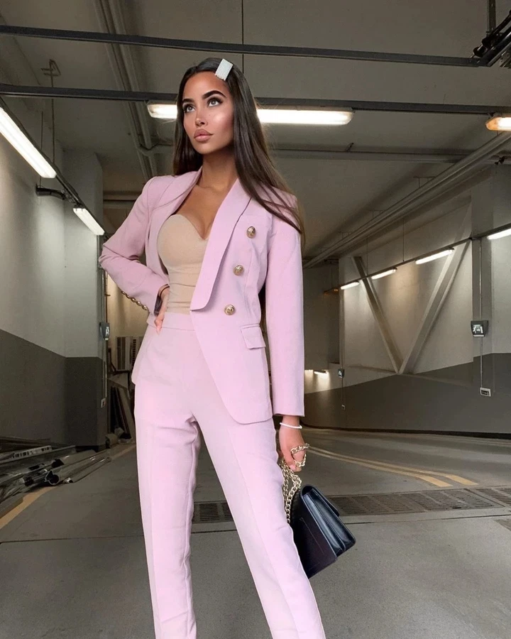 Black Friday Work Pant Suits OL 2 Piece Set for Women Business interview suit set uniform smil Blazer and Pencil Pant Office Lady suit